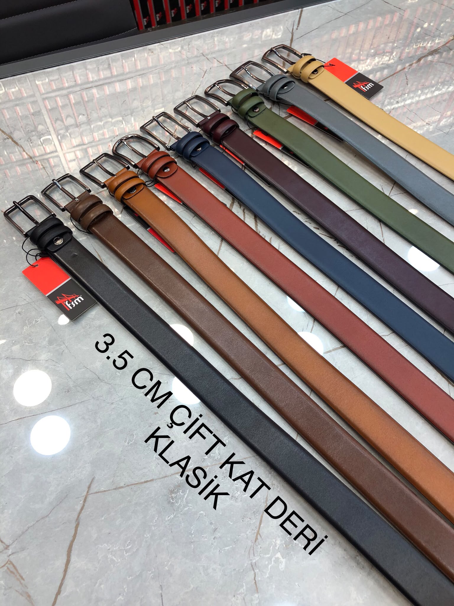 3.5 CM ÇİFT KAT DERİ KLASİK