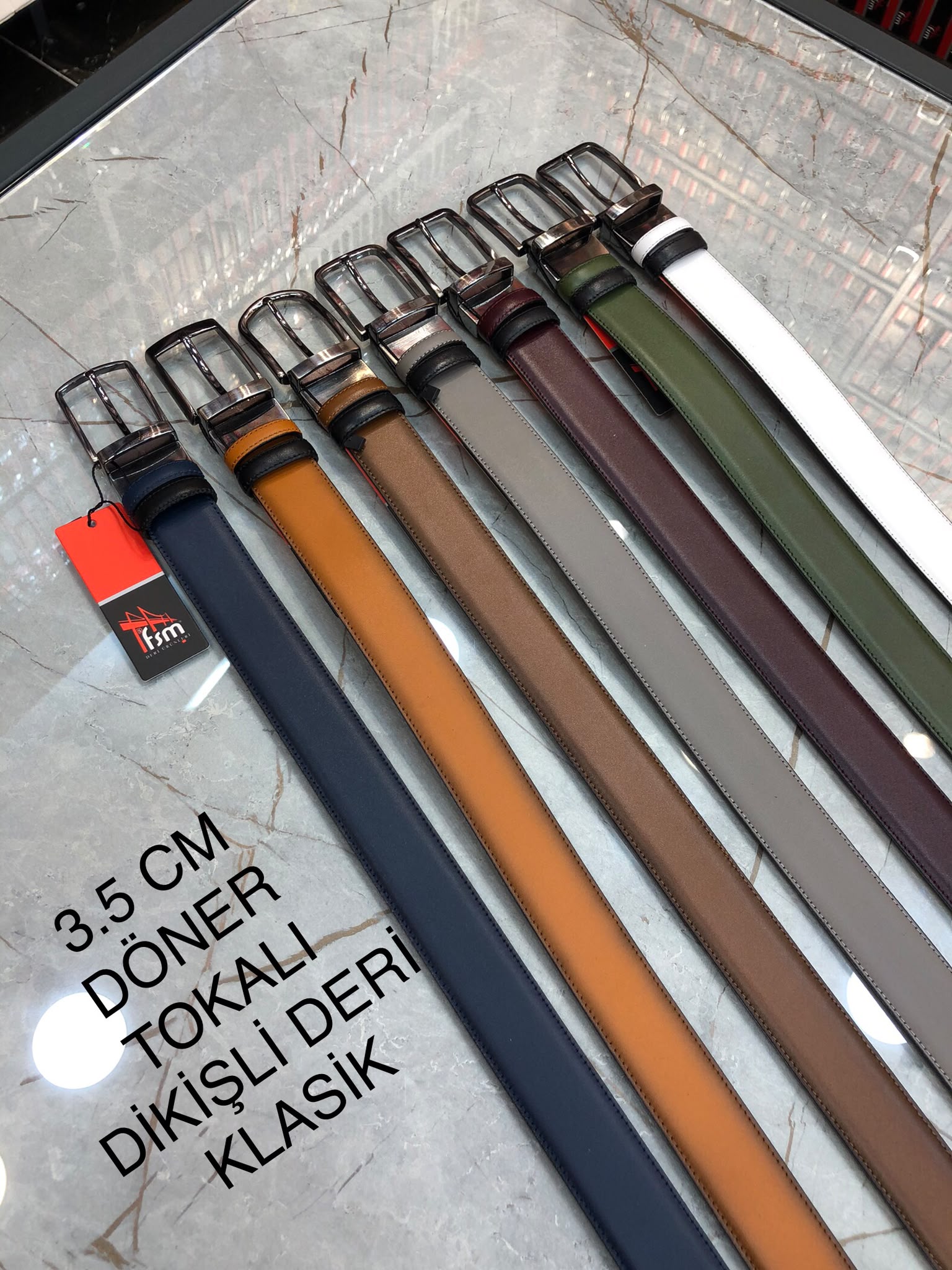 3.5 CM DÖNER TOKALI DİKİŞLİ DERİ KLASİK